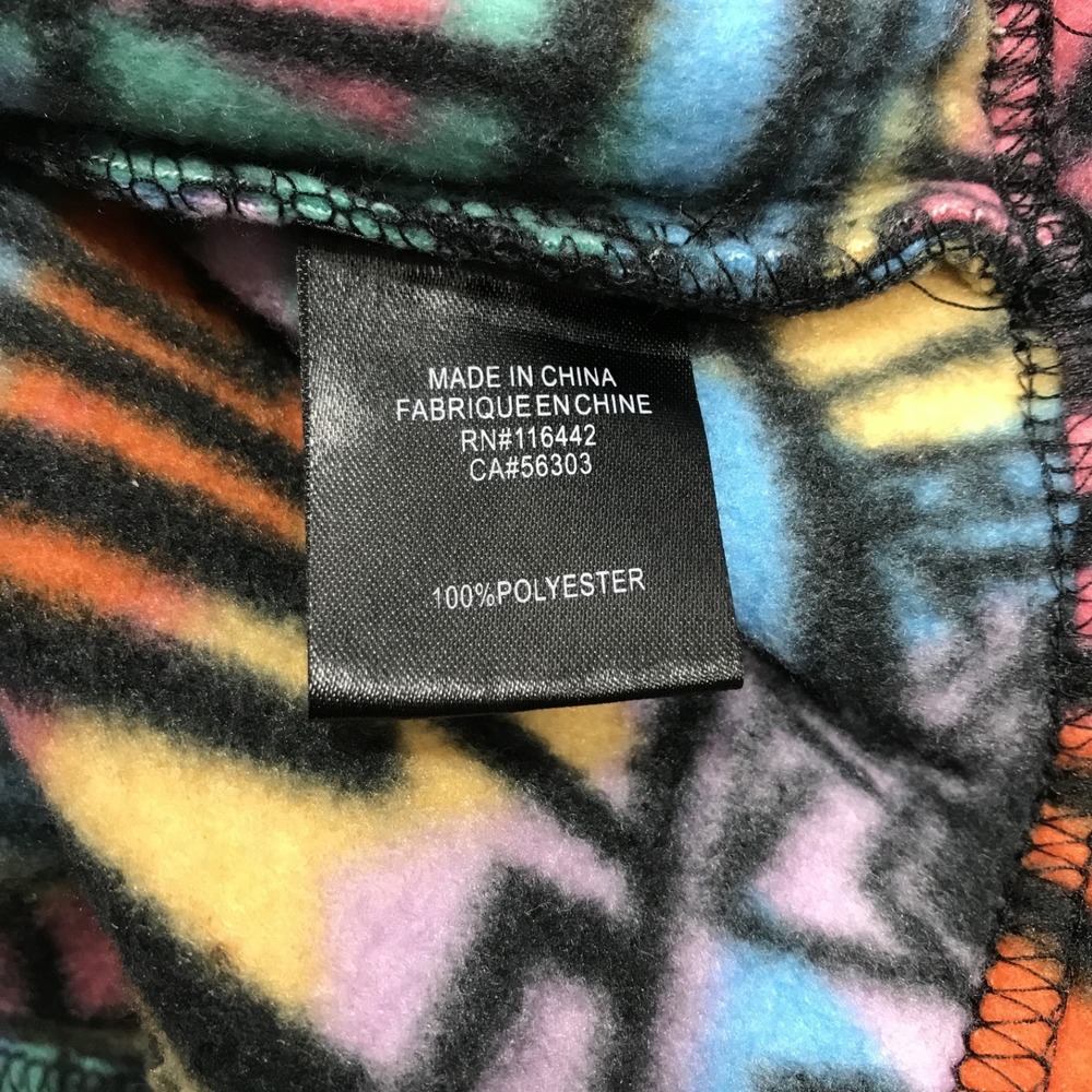 Empyre sweater Men's size Large Drawstring abstract Print Y2K Pink Blue Green - Picture 11 of 12